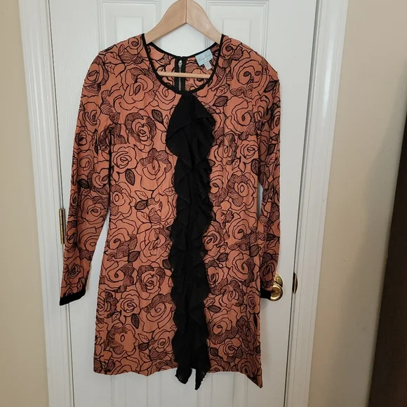 Vintage Tracy Reese Silk Embroidered Floral Dress Size S - Picture 1 of 4